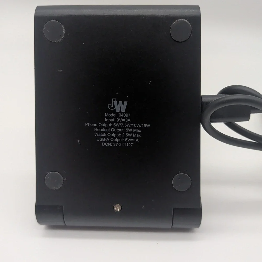 Just Wireless 3-in-1 Magnetic Wireless Charger -Black: USB-C, MagSafe Compatible